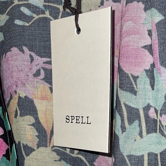 NEW NWT Spell & The Gypsy Butterfly Short Robe Firefly Print Kimono Sleeves M/L - Picture 7 of 15